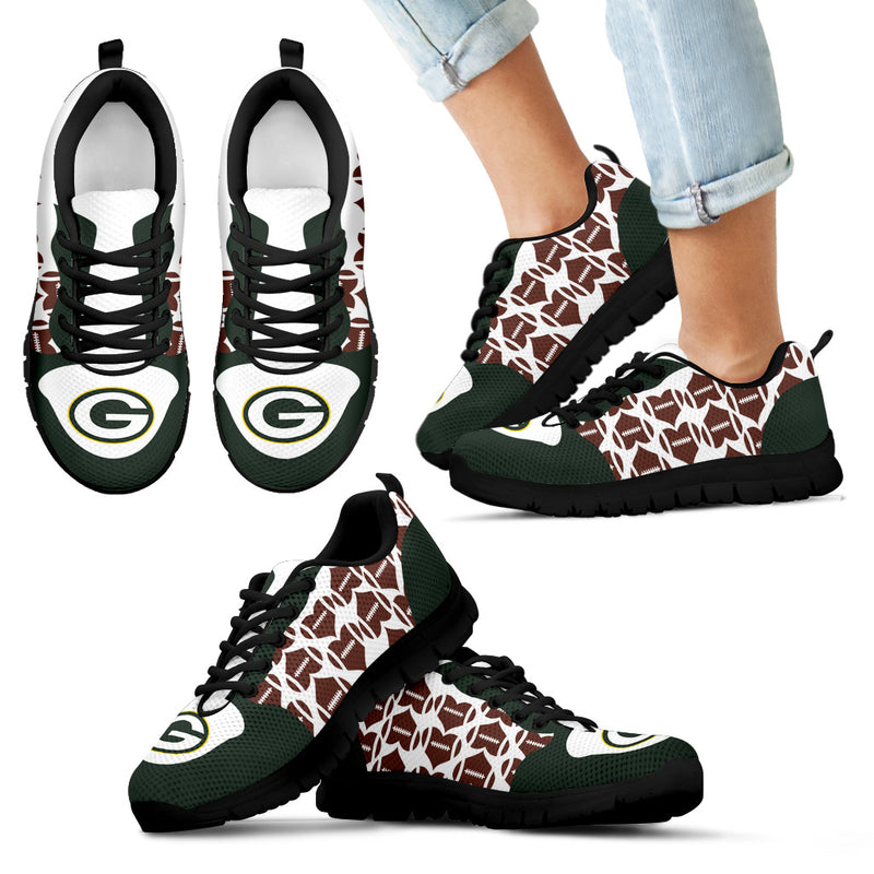 Great Football Love Frame Green Bay Packers Sneakers