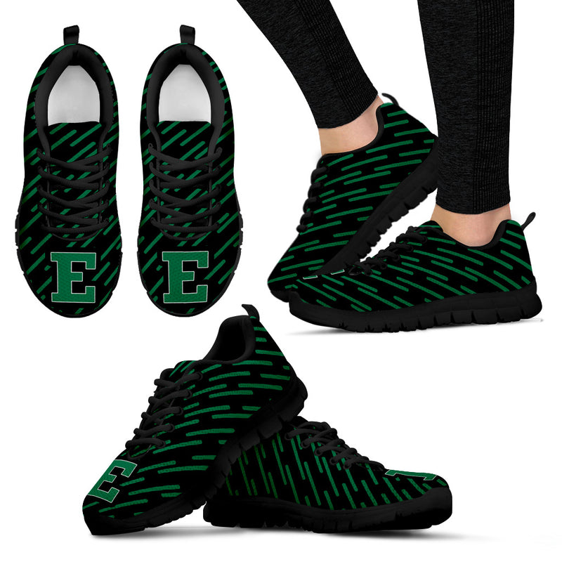 Marvelous Striped Stunning Logo Eastern Michigan Eagles Sneakers