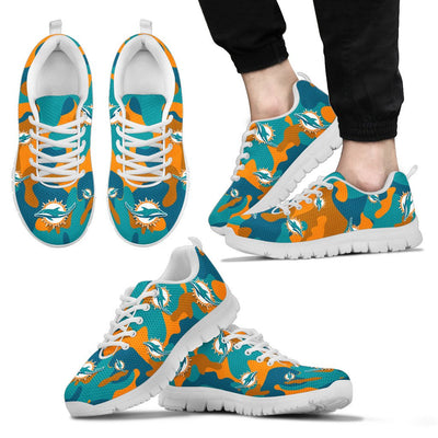 Miami Dolphins Cotton Camouflage Fabric Military Solider Style Sneakers