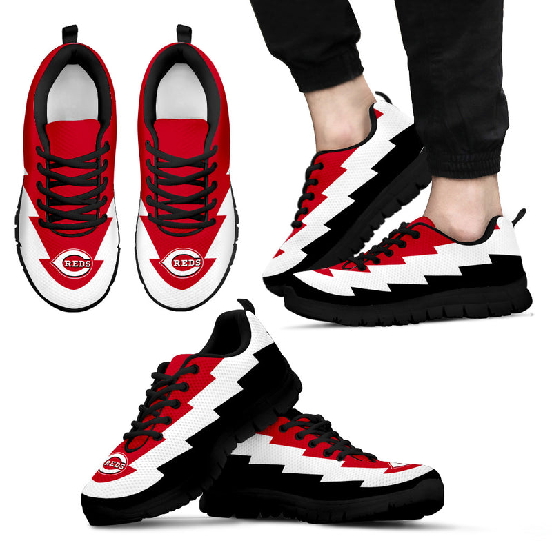 Custom Printed Cincinnati Reds Sneakers Jagged Saws Creative Draw