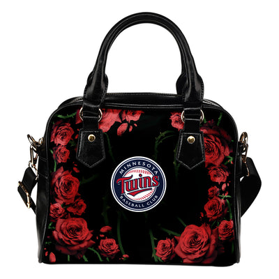 Valentine Rose With Thorns Minnesota Twins Shoulder Handbags