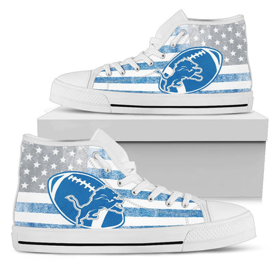 Flag Rugby Detroit Lions High Top Shoes