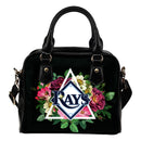 Floral Rose Valentine Logo Tampa Bay Rays Shoulder Handbags