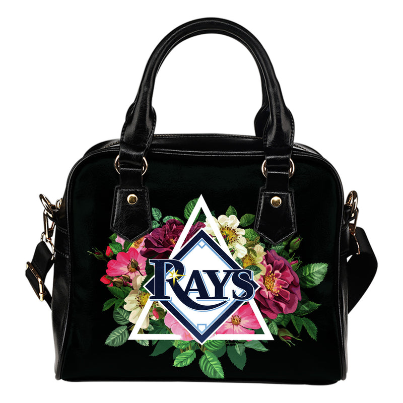 Floral Rose Valentine Logo Tampa Bay Rays Shoulder Handbags