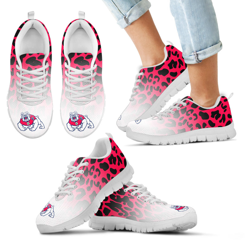 Leopard Pattern Awesome Fresno State Bulldogs Sneakers