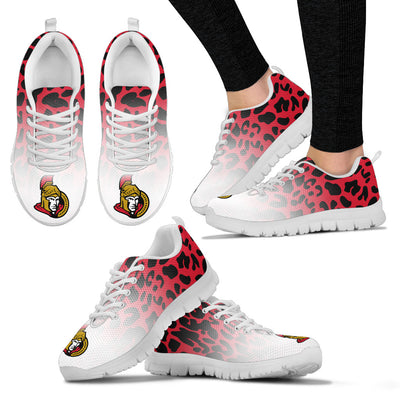 Custom Printed Ottawa Senators Sneakers Leopard Pattern Awesome