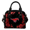 Valentine Rose With Thorns SMU Mustangs Shoulder Handbags
