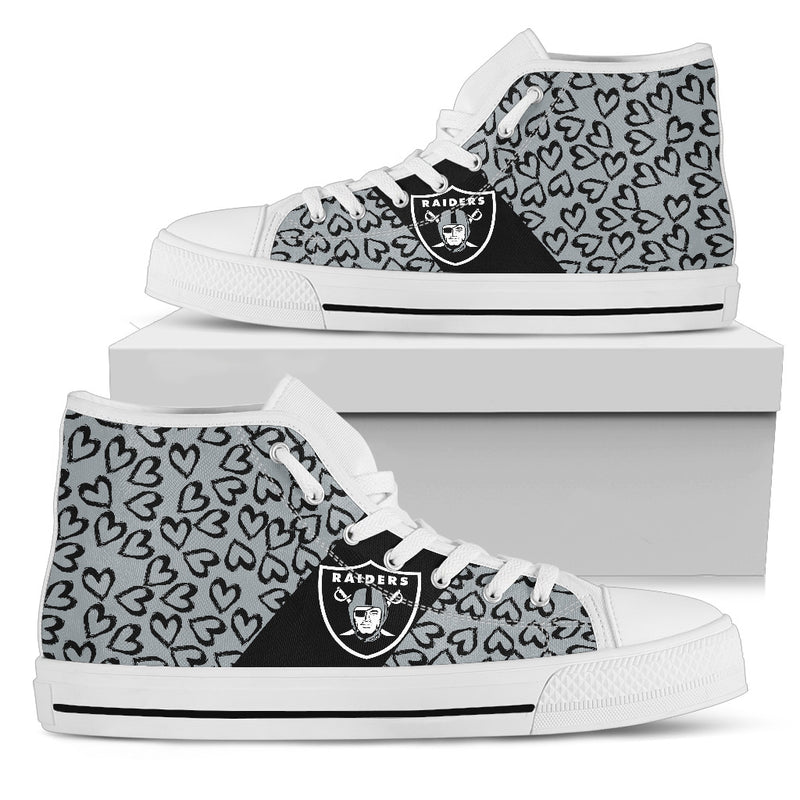 Perfect Cross Color Absolutely Nice Oakland Raiders High Top Shoes
