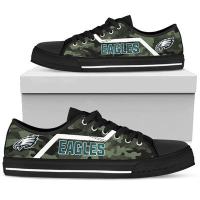 Simple Camo Philadelphia Eagles Low Top Shoes