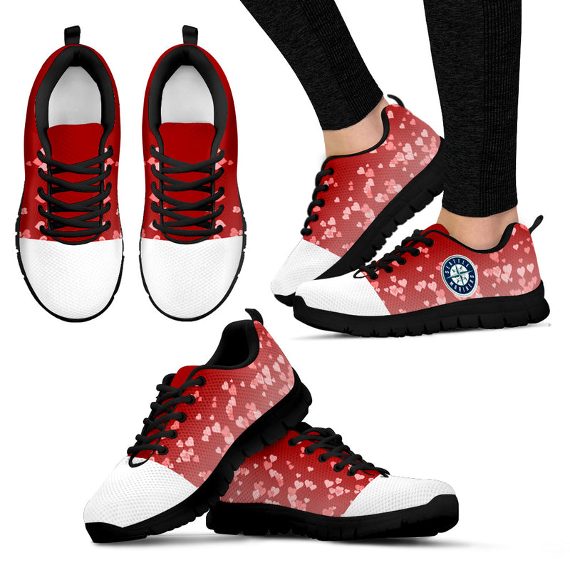 Heart Flying Valentine Sweet Logo Seattle Mariners Sneakers