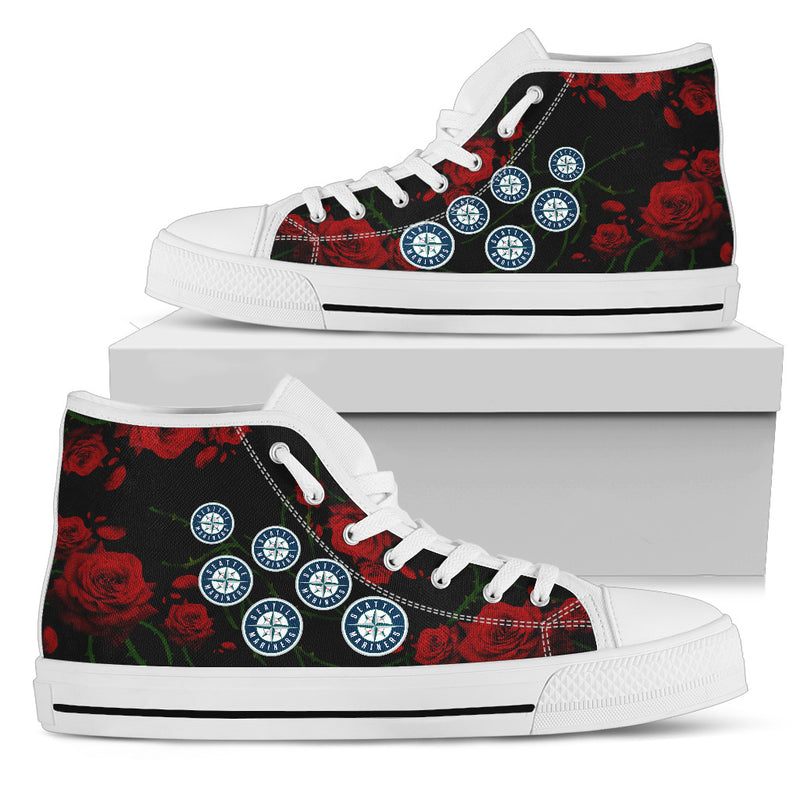 Lovely Rose Thorn Incredible Seattle Mariners High Top Shoes