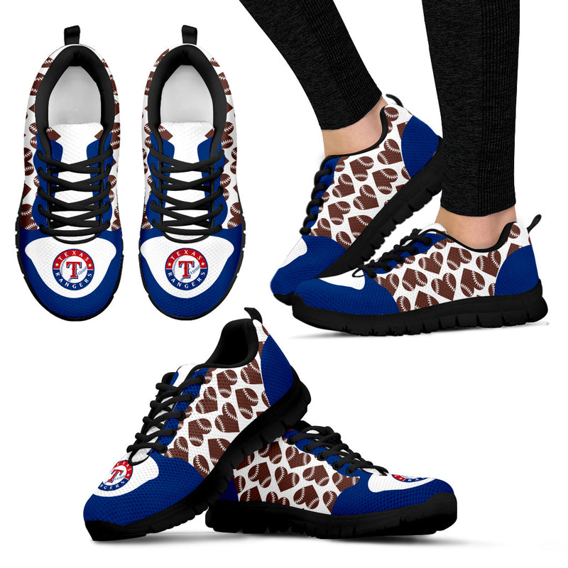 Great Football Love Frame Texas Rangers Sneakers