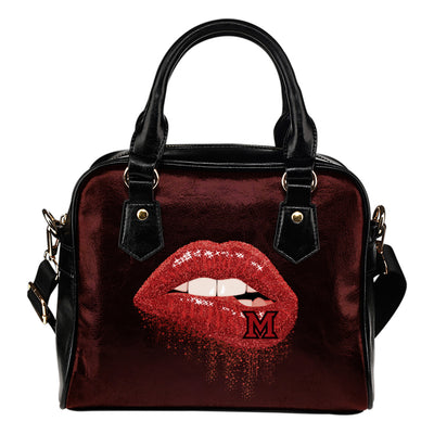 Beautiful Lips Elegant Logo Miami RedHawks Shoulder Handbags