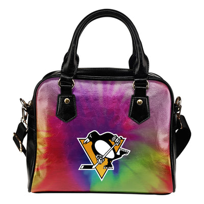 Rainbow Dynamic Mix Colours Gorgeous Pittsburgh Penguins Shoulder Handbags