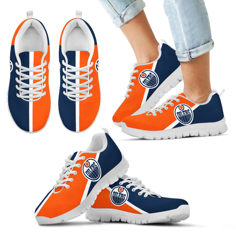 Dynamic Aparted Colours Beautiful Logo Edmonton Oilers Sneakers