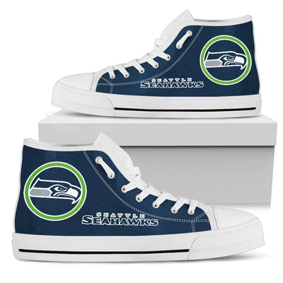 Circle Logo Seattle Seahawks High Top Shoes