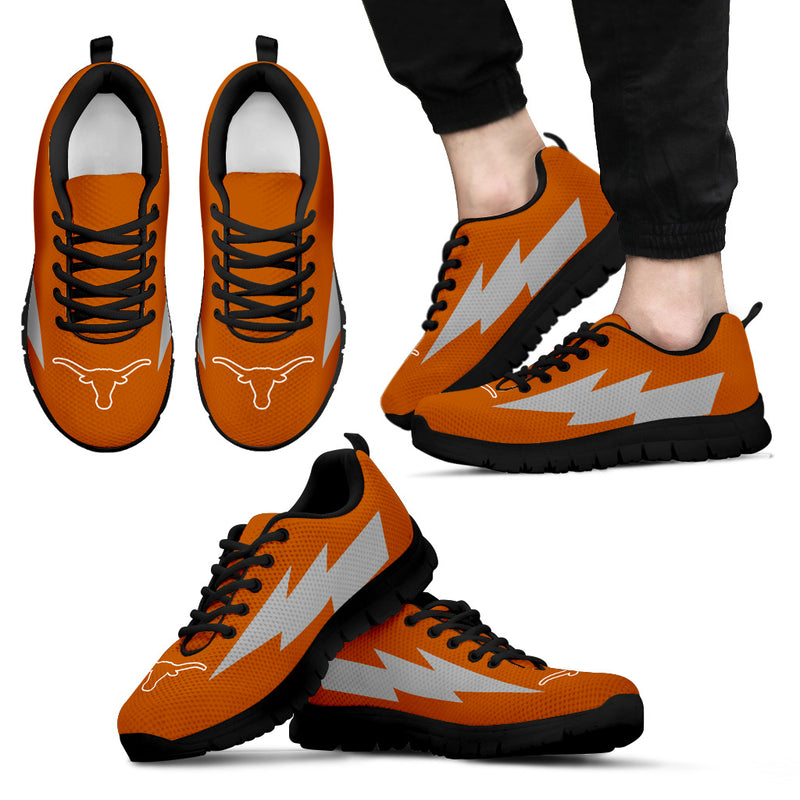 Funny Style Texas Longhorns Sneakers Thunder Lightning Amazing Logo