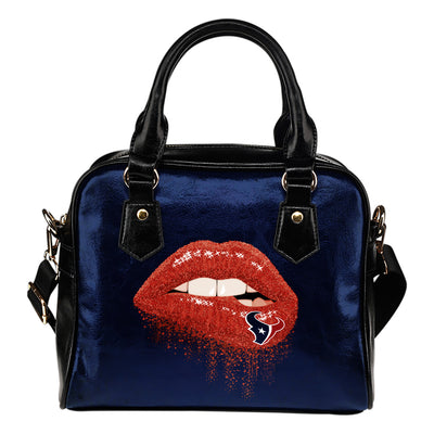 Beautiful Lips Elegant Logo Houston Texans Shoulder Handbags