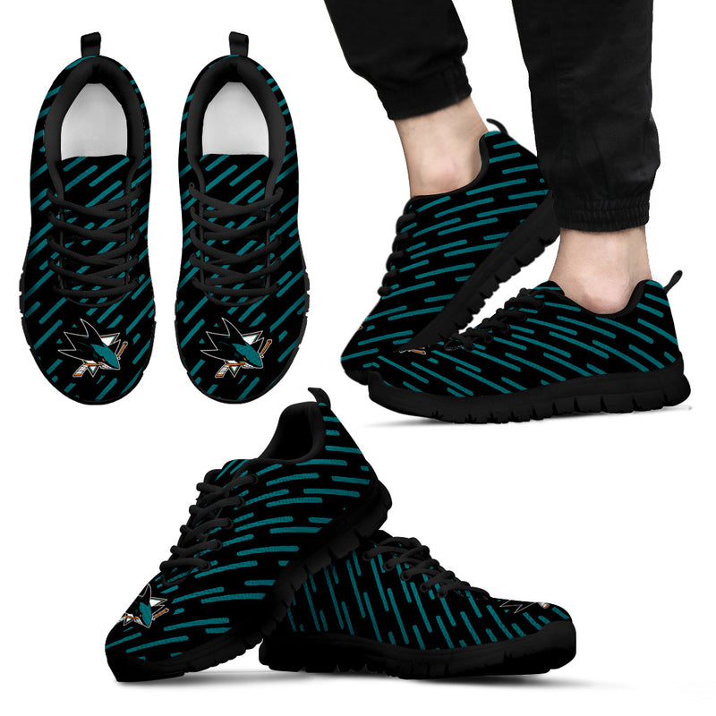 Marvelous Striped Stunning Logo San Jose Sharks Sneakers