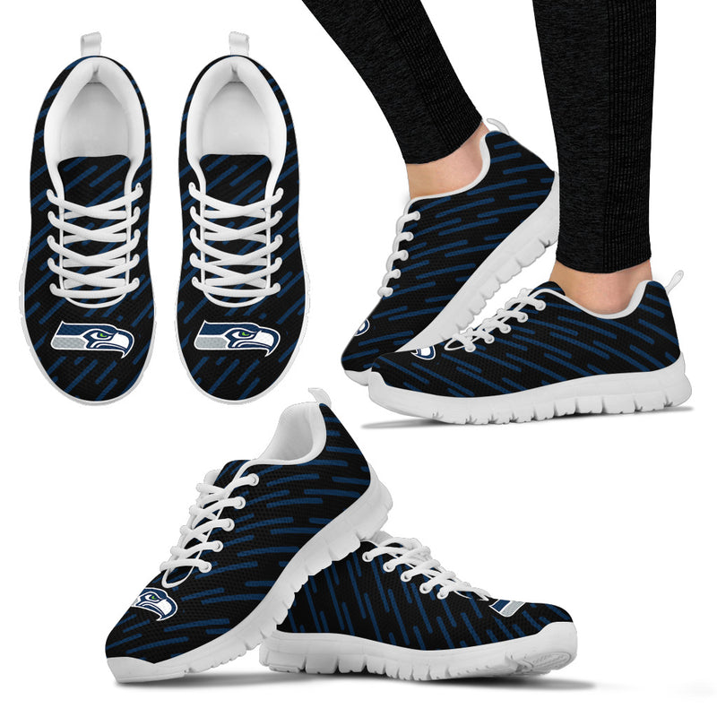 Marvelous Striped Stunning Logo Seattle Seahawks Sneakers