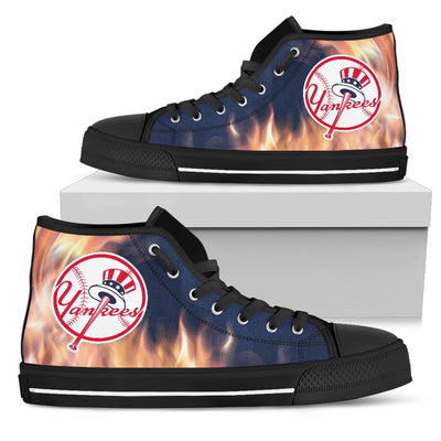 Fighting Like Fire New York Yankees High Top Shoes