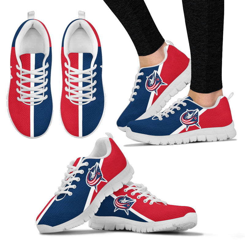 Dynamic Aparted Colours Beautiful Logo Columbus Blue Jackets Sneakers