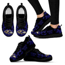 Tribal Flames Pattern Baltimore Ravens Sneakers