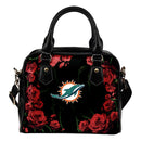 Valentine Rose With Thorns Miami Dolphins Shoulder Handbags
