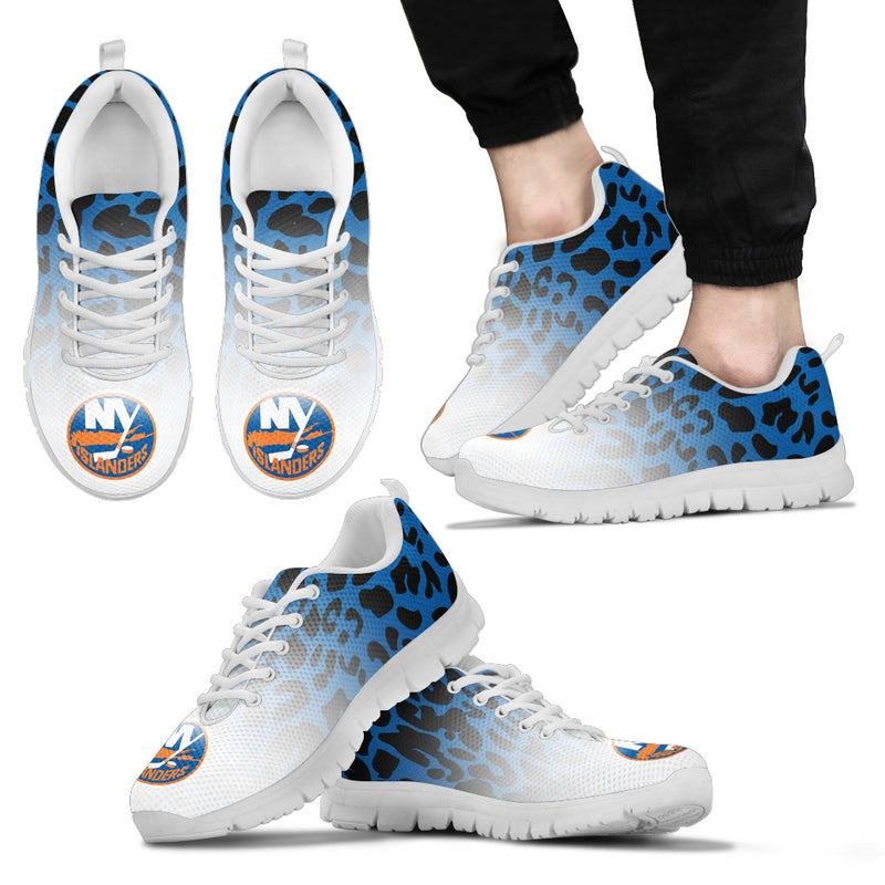 Custom Printed New York Islanders Sneakers Leopard Pattern Awesome