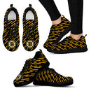 Marvelous Striped Stunning Logo Boston Bruins Sneakers