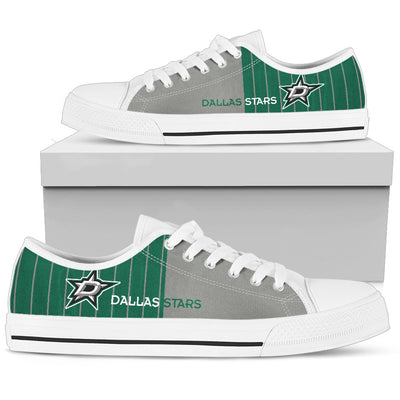 Cool Simple Design Vertical Stripes Dallas Stars Low Top Shoes