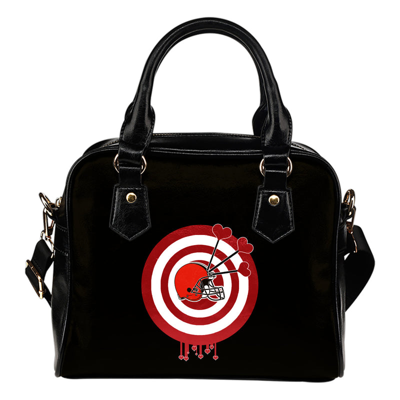 Valentine Sweet Cleveland Browns Dart Couple Love Shoulder Handbags
