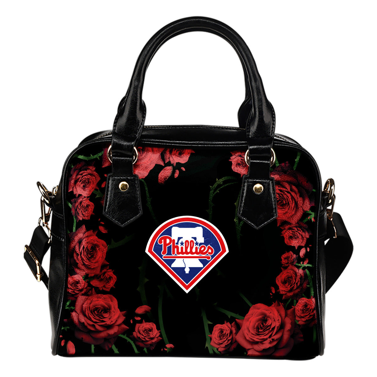 Valentine Rose With Thorns Philadelphia Phillies Shoulder Handbags