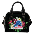 Nice Detroit Lions Shoulder Handbags Floral Rose Valentine Logo