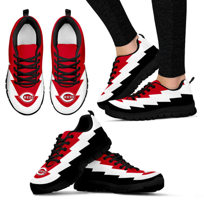 Custom Printed Cincinnati Reds Sneakers Jagged Saws Creative Draw