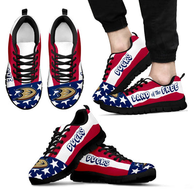 Proud Of American Flag Three Line Anaheim Ducks Sneakers