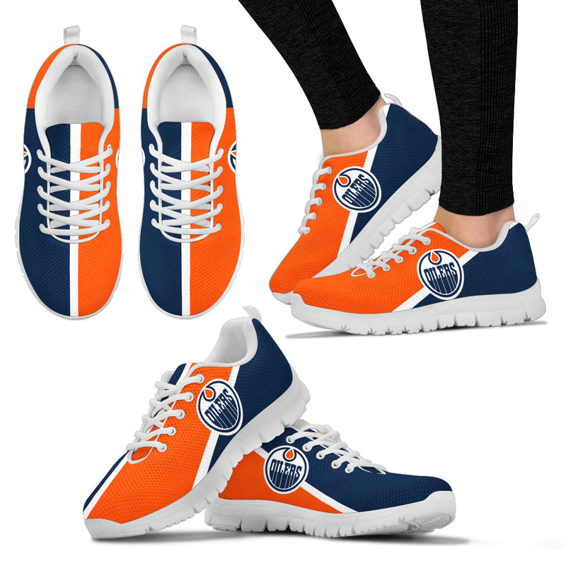 Dynamic Aparted Colours Beautiful Logo Edmonton Oilers Sneakers