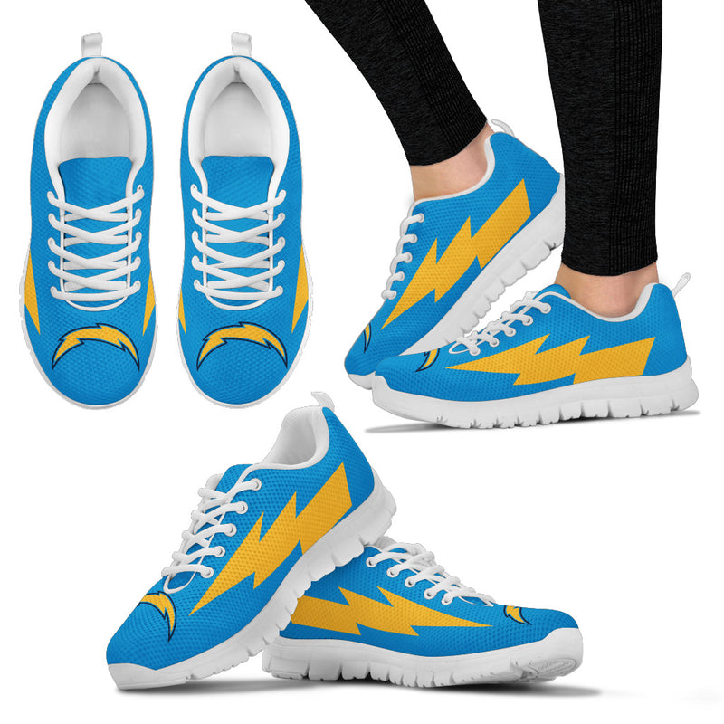 Great Los Angeles Chargers Sneakers Thunder Lightning Amazing Logo