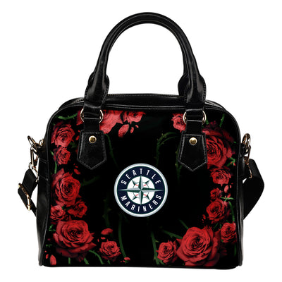 Valentine Rose With Thorns Seattle Mariners Shoulder Handbags