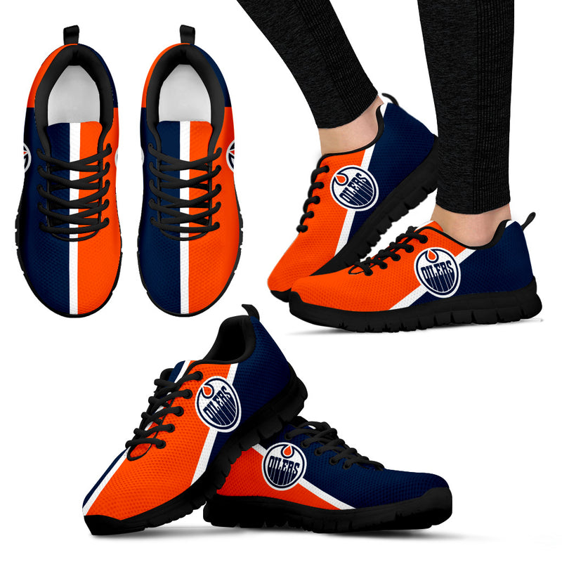 Dynamic Aparted Colours Beautiful Logo Edmonton Oilers Sneakers