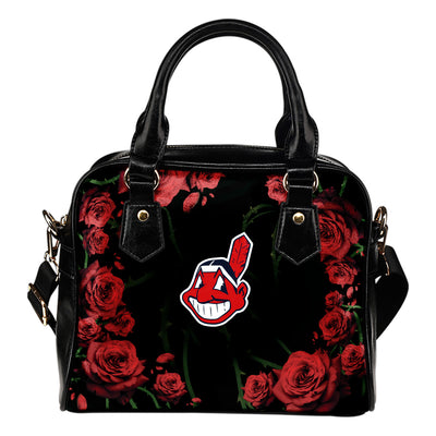 Valentine Rose With Thorns Cleveland Indians Shoulder Handbags