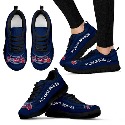 Wave Red Floating Pattern Atlanta Braves Sneakers