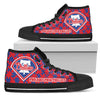 Puzzle Logo With Philadelphia Phillies High Top Shoes