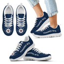 Wave Red Floating Pattern Winnipeg Jets Sneakers