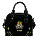 Internal Four Lovely Leaf Happy Day LSU Tigers Shoulder Handbags
