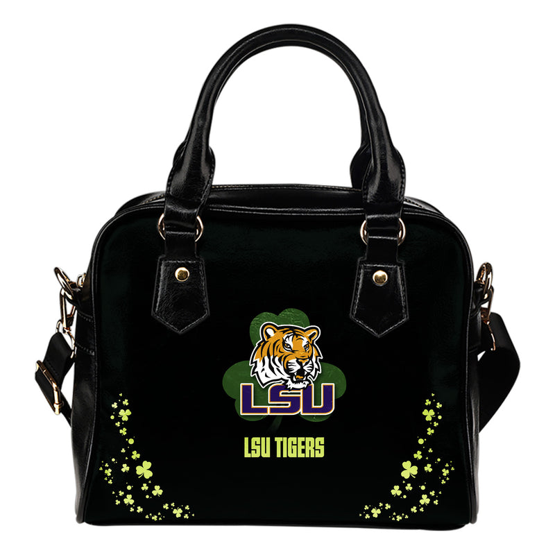 Internal Four Lovely Leaf Happy Day LSU Tigers Shoulder Handbags