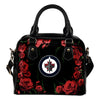Valentine Rose With Thorns Winnipeg Jets Shoulder Handbags