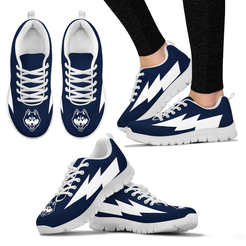 Nice Style Connecticut Huskies Sneakers Thunder Lightning Amazing Logo