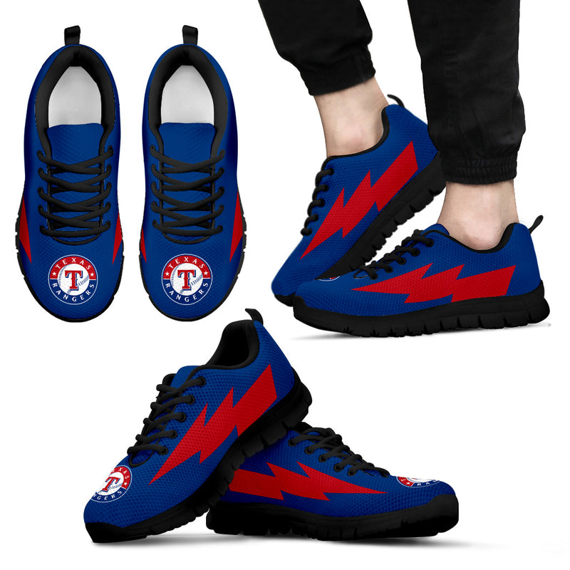 Incredible Texas Rangers Sneakers Thunder Lightning Amazing Logo