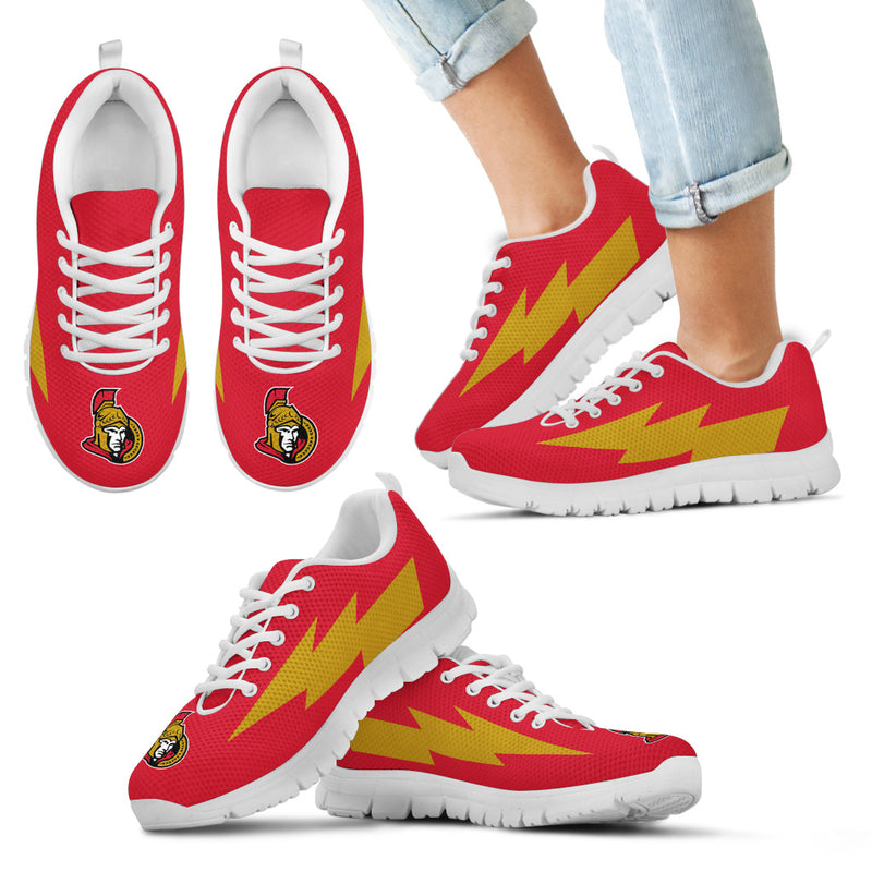 Cute Style Ottawa Senators Sneakers Thunder Lightning Amazing Logo